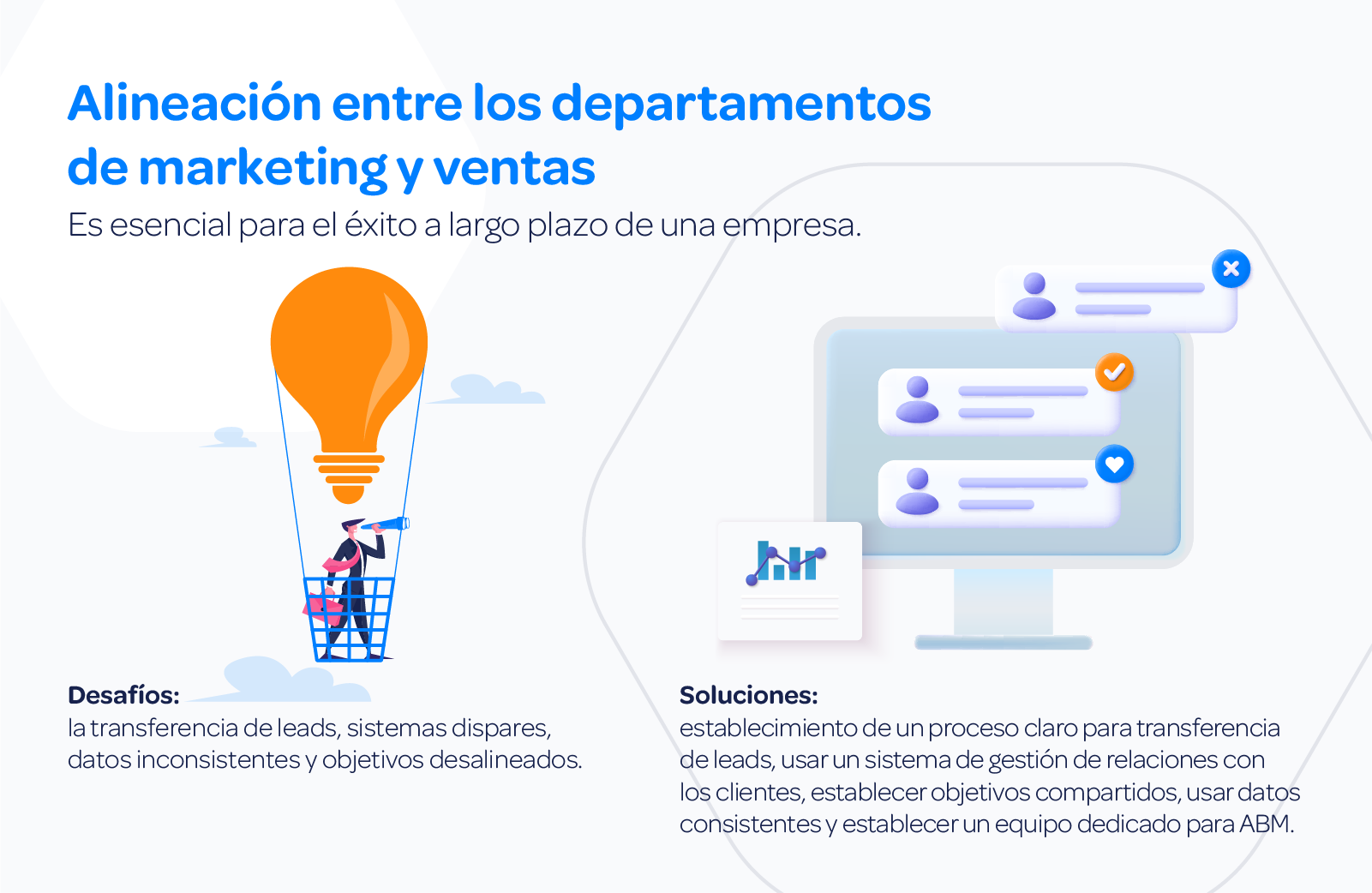 Infogragía de alineación de los departamentos de marketing y ventas