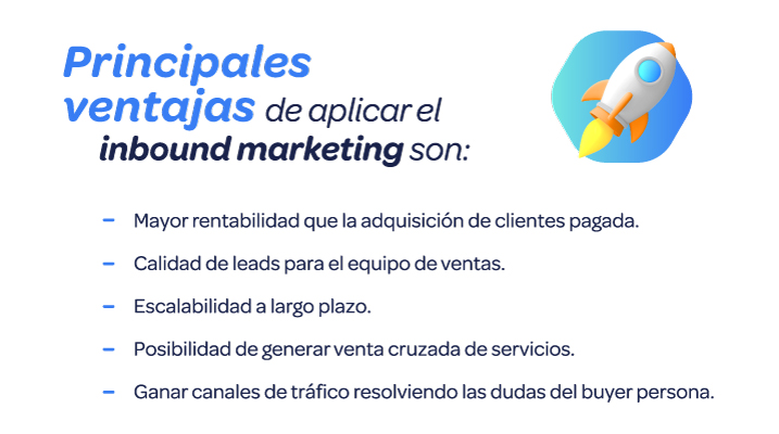 Infografía principales ventajas de aplicar inbound marketing